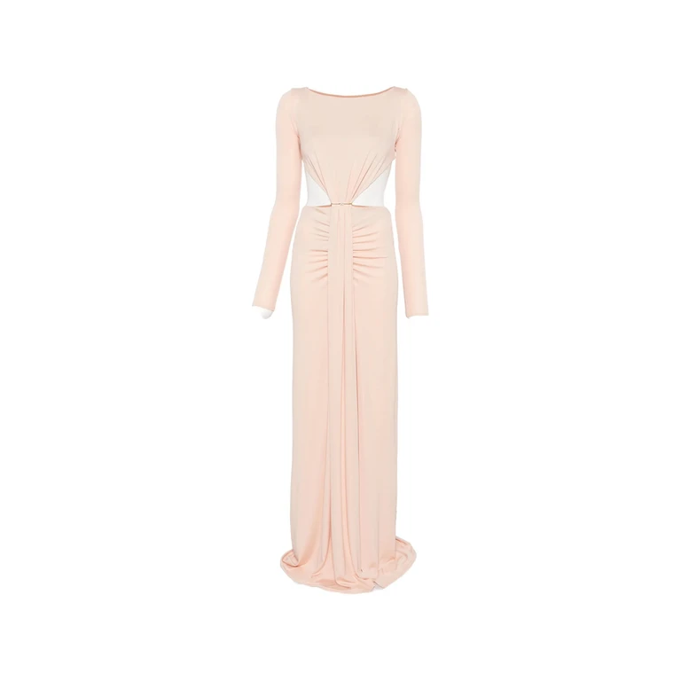 Cut-Out-Maxikleid mit Drapierung