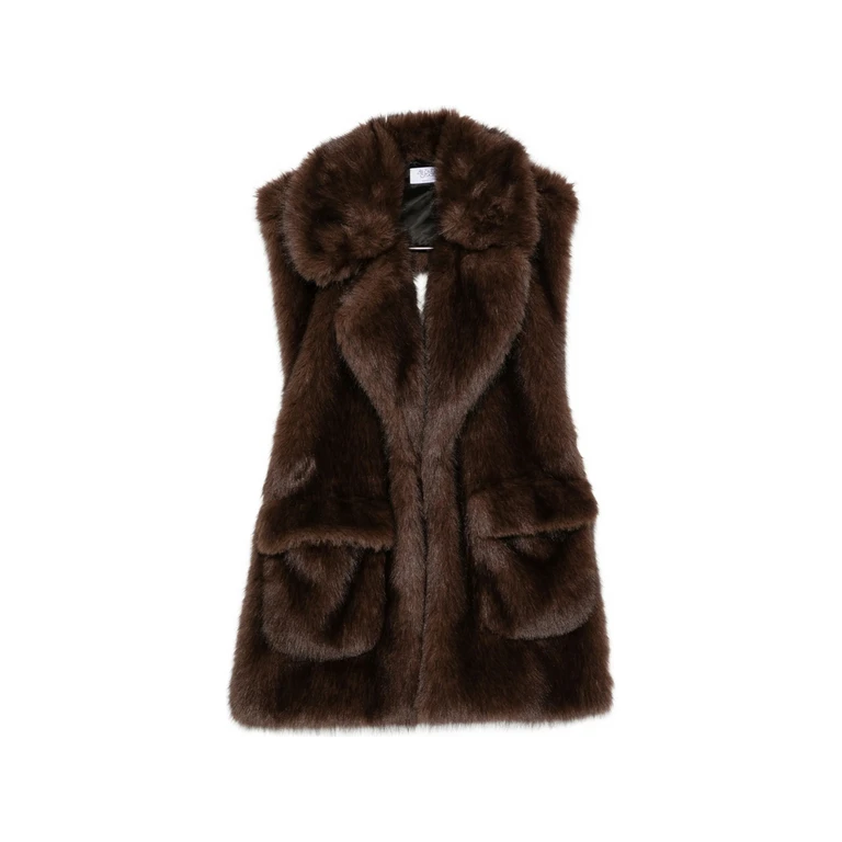 Faux-fur-panelled Longline Jacket