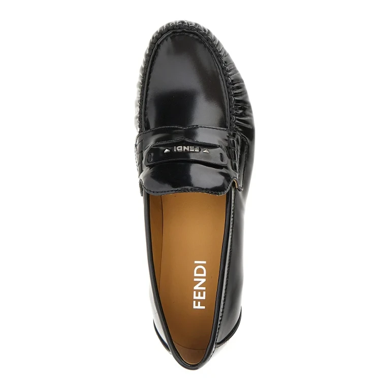 'Fendi Scrunch' leather loafers Woman 36+
