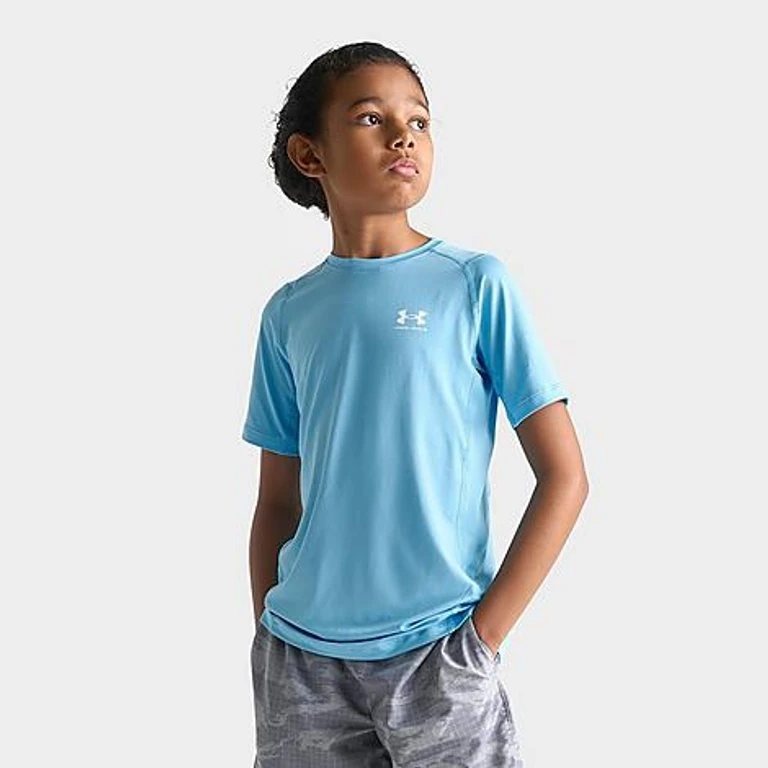 Under Armour Big Kids HeatGear Armour T-Shirt in Fresco Blue Size: Small