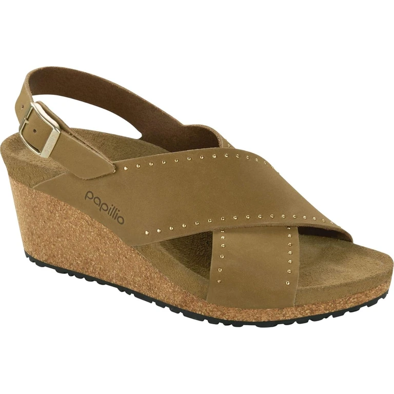 Samira Leather Mud Green Rivets