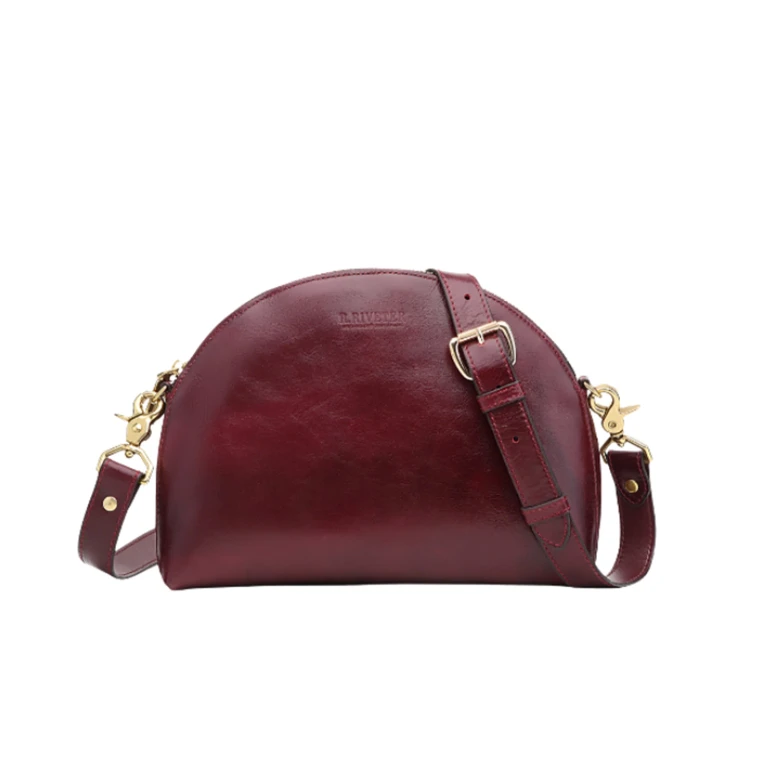 Hopper Crossbody Bag Cherry Leather