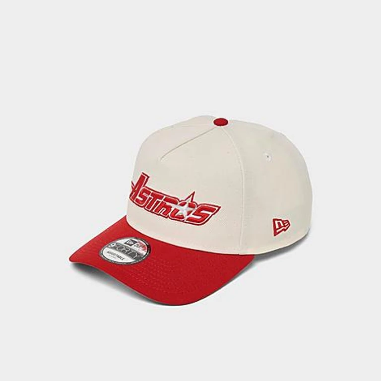 Boné New Era Houston Astros MLB 9FORTY A-Frame Snapback em Cromo/Vermelho