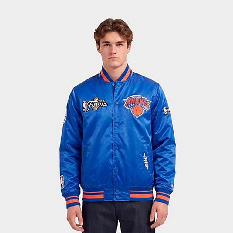 New York Knicks NBA Championship 2026 Satin Jacket in Royal/Orange/Royal