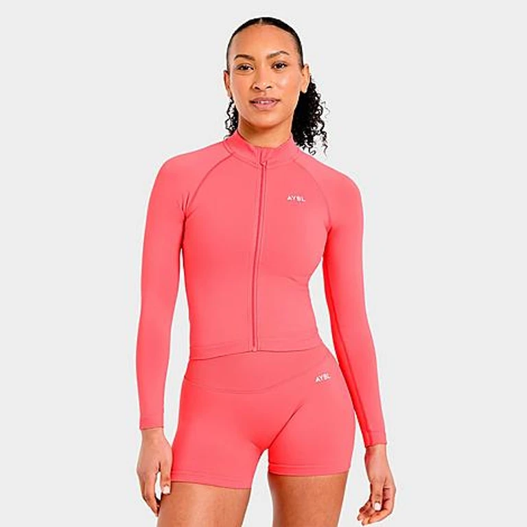 AYBL Women's Enhance Seamless Full-Zip Jacket in Summer Coral Size: XS
