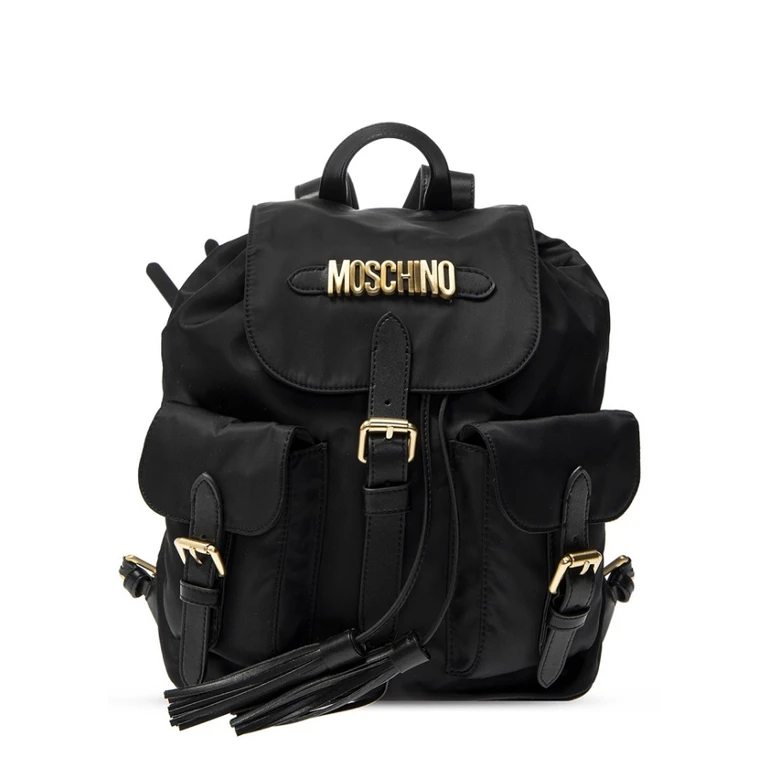 Ladies Drawstring Logo Backpack - Black