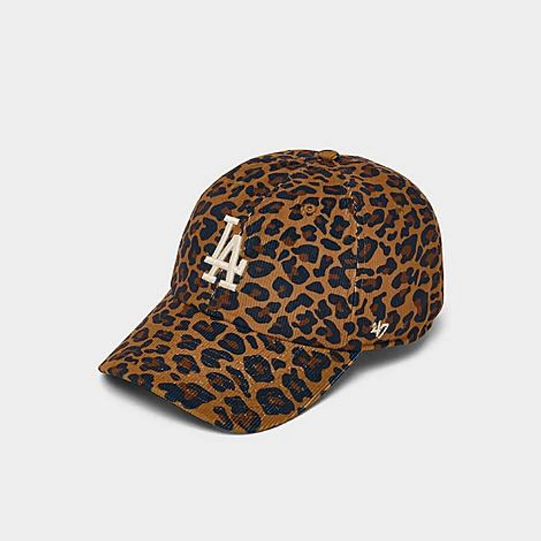 '47 Los Angeles Dodgers MLB Leopard Corduroy HITCH Strapback Hat in Leopard/Black