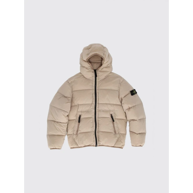 Quilted Nylon Hooded Down Jacket for Boys with Logo Patch (4100004S0028V009A)