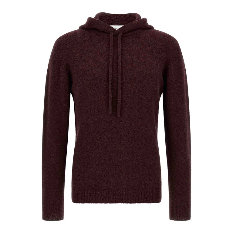 Pull à Capuche Roberto Collina en Bordeaux Foncé