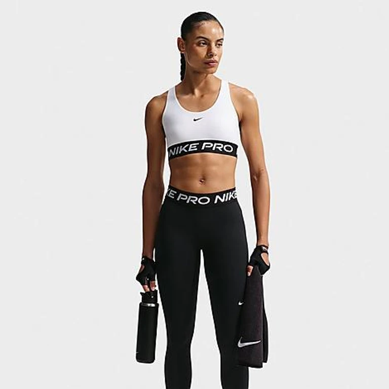 Nike Women's Pro 365 Light-Support Non-Padded Sports Bra in Black/White Size: XXS