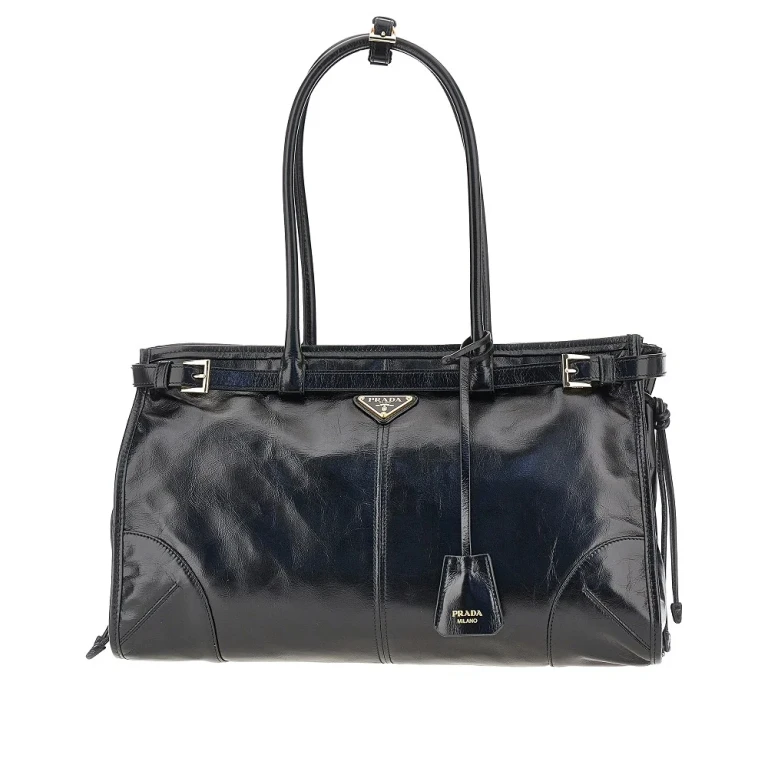 Shiny leather large 'Prada Bonnie' handbag Woman One Size