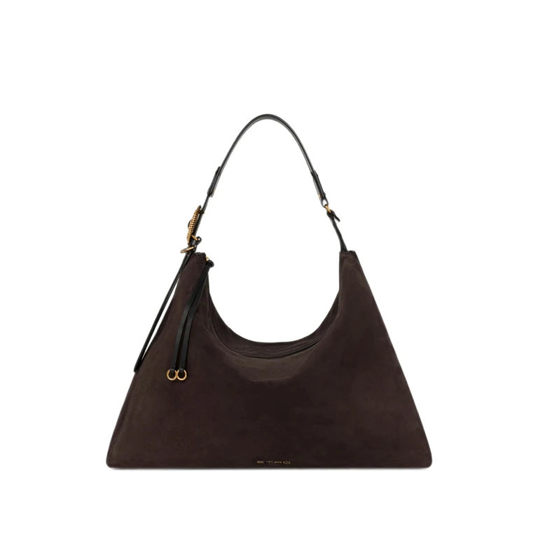 LARGE SUEDE ROSETTE BAG
