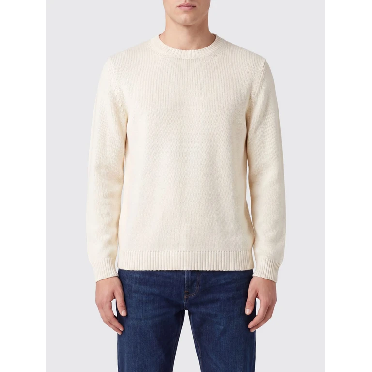 Crewneck Long-Sleeved Jumper in Fine Merino Wool (263MYB02001BIANCO)