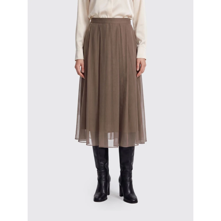 High-Waisted Silk Full Midi Skirt (MP940G4096C9812)