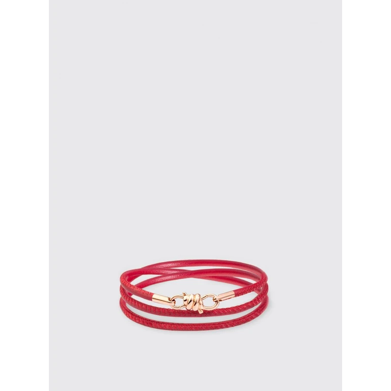 9 kt rose gold knot bracelet with burgundy leather strap (DKB/K9/SC9/K)