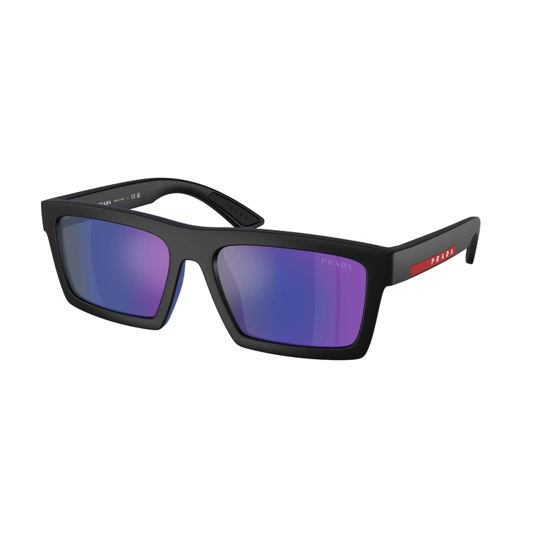 Blue Mirror Violet Rectangular Mens Sunglasses PS A07S 1BO05U 55