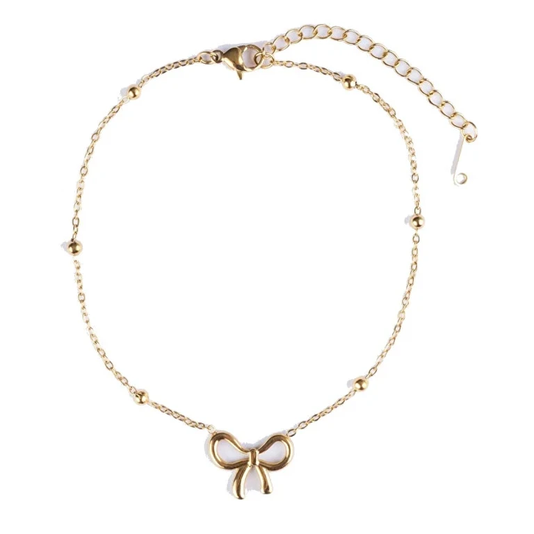 Gold-plated anklet con bow Sylvane EWA250365G