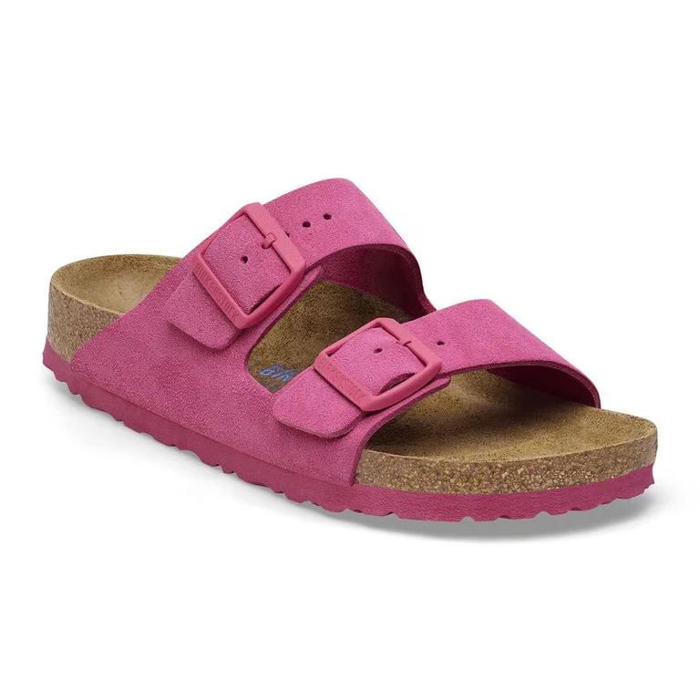 Arizona Soft Footbed Nubuck Leather Dark Fuschia Sandals