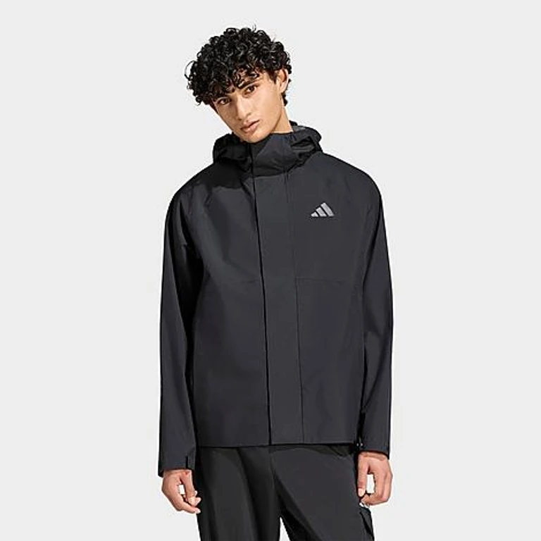 adidas Men's Essentials Full-Zip Rain Jacket in Black Size: XS