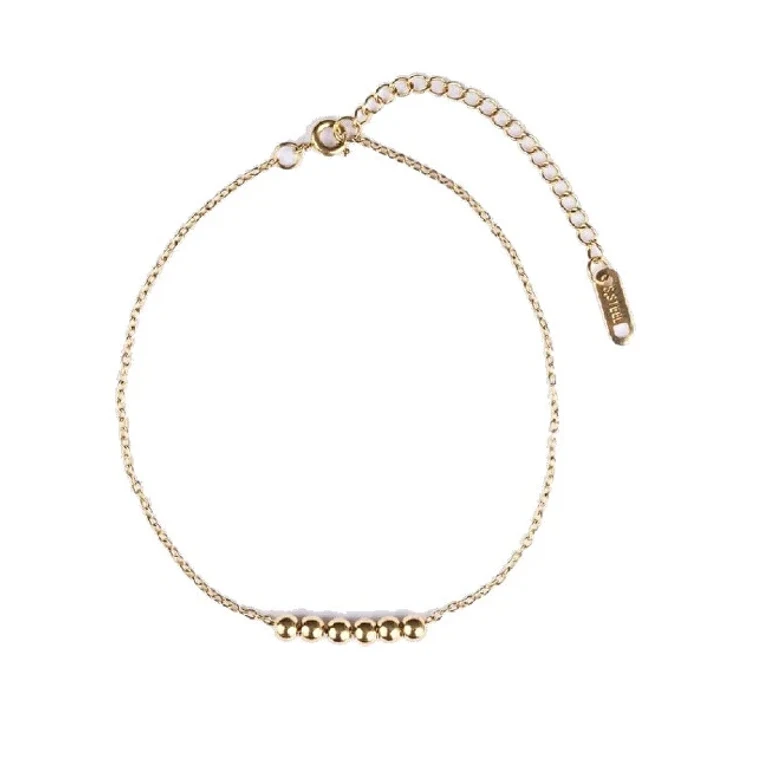 Emily westwood Minimalist gold-plated steel anklet EWA250366G