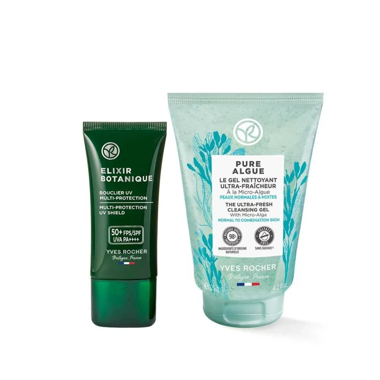 Skincare Set for Dry Skin - Anti-Aging Moisturizing Face Wash & SPF 50 Cream