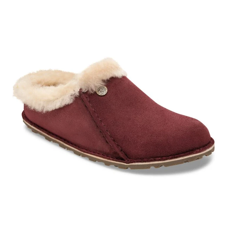 Zermatt Premium Suede Leather Maroon Slippers