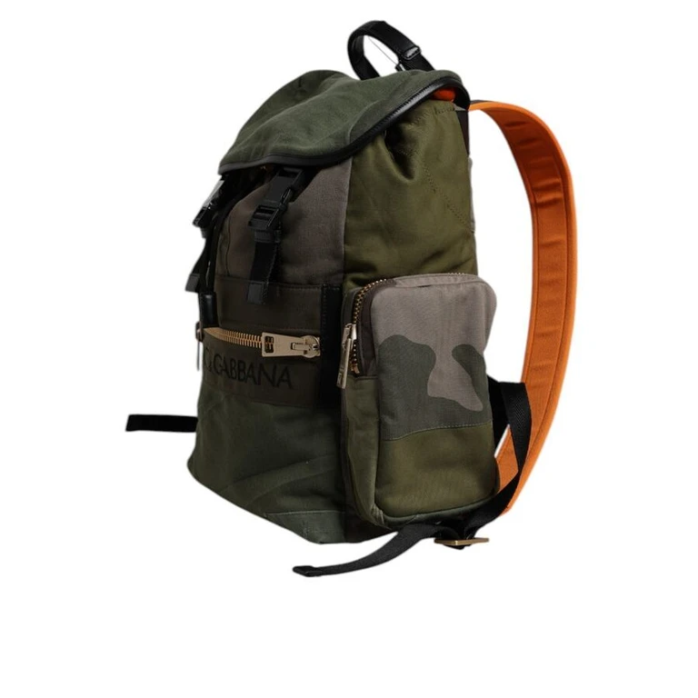 Patchwork Military Cotton Backpack â Green