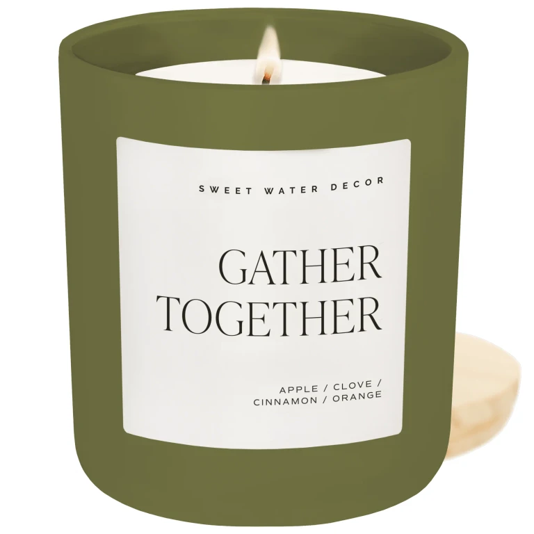 Gather Together Soy Candle - Olive Matte Jar - 15 oz