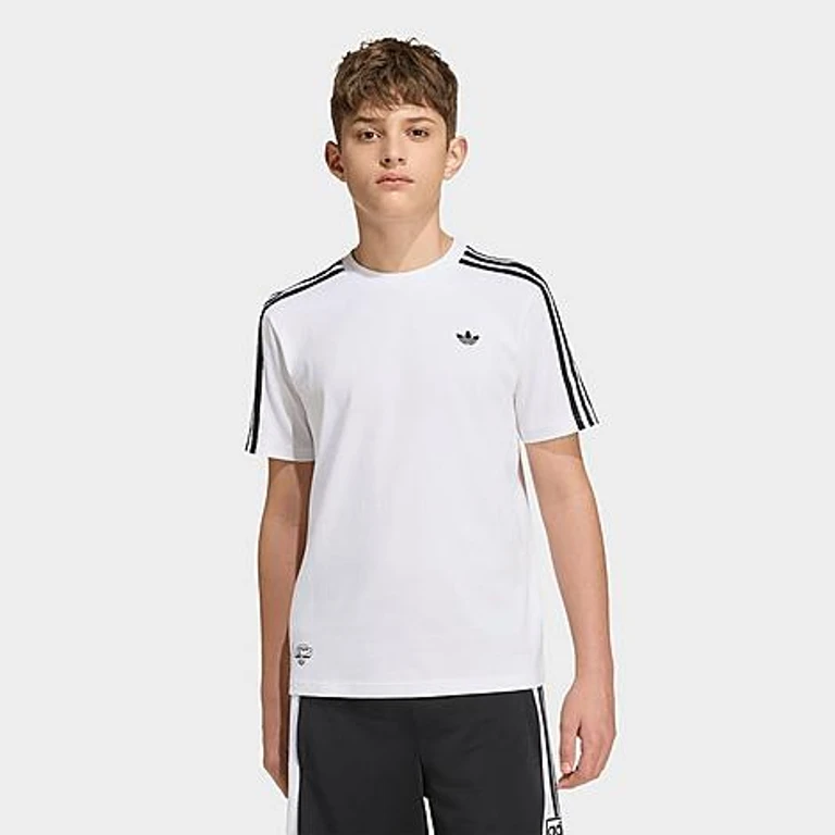 Camiseta adidas Big Kids Originals x Brawl Stars de corte holgado en blanco/negro