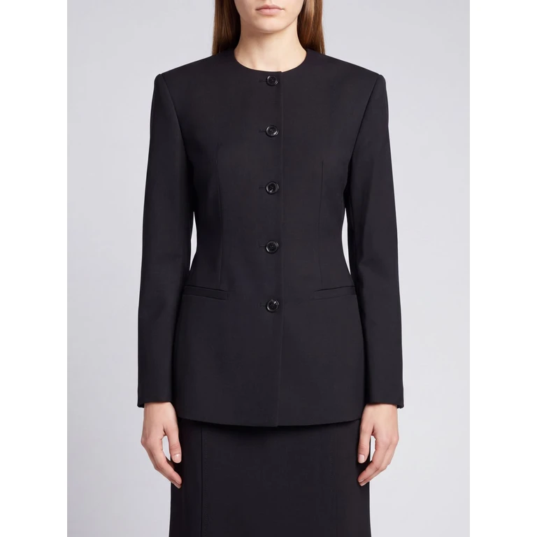 Cropped Blazer van Wollen Mélange