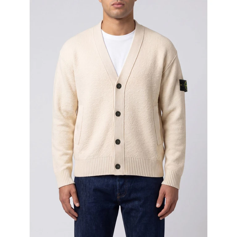 V-Neck Cardigan in Pure Virgin Wool with Compass Logo (5100010S01C4V0093)