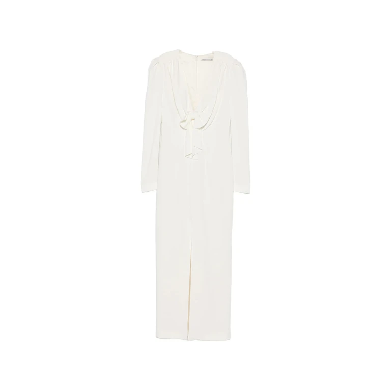 Robe Alessandra Rich à nœud et épaules bouffantes