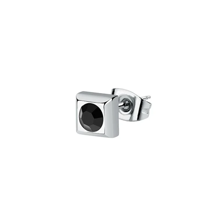 Modern steel single Orecchino con Motown SALS71 crystal