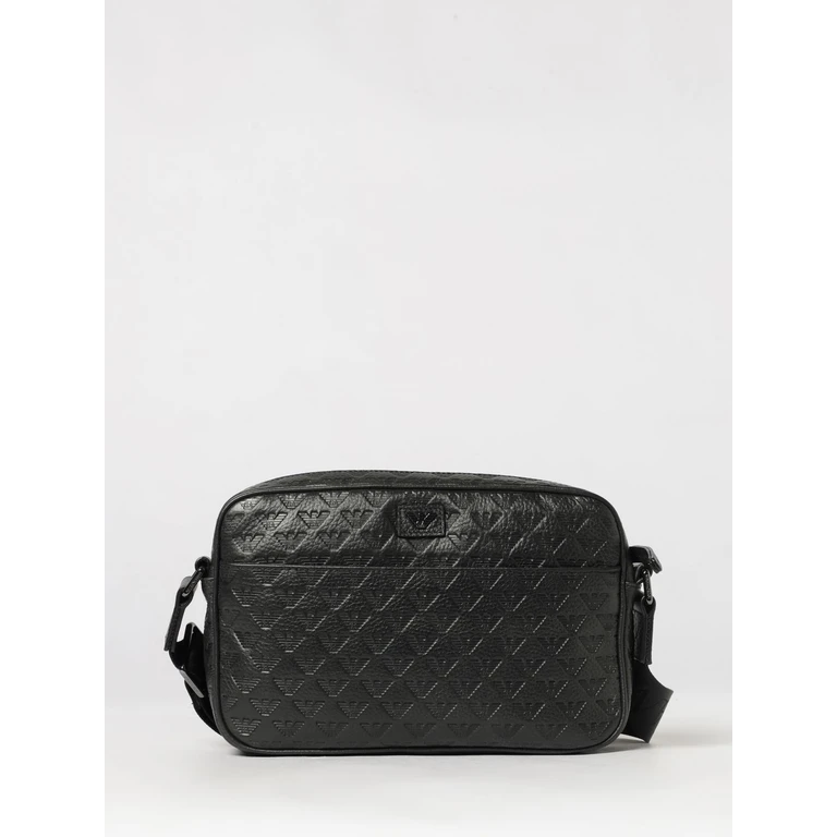 Leather Messenger Bag with Embossed Eagle Logo and Logo Strap (EM001682AF14774UC001)