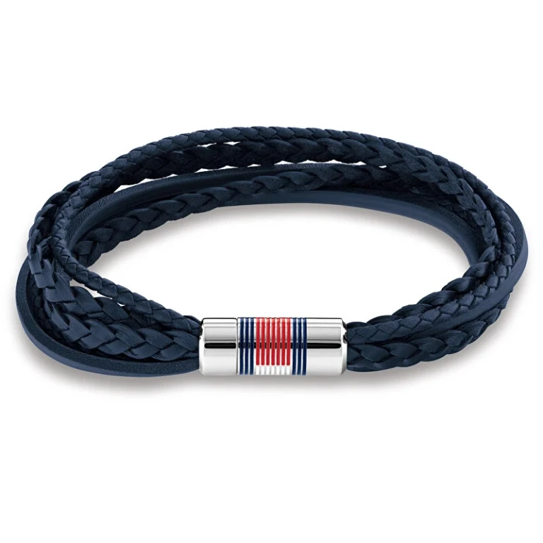 Multi Layer Dark Blue Leather Bracciale 2790427