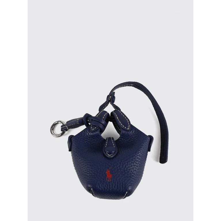Grained Leather Keychain with Embroidered Pony Logo (427P17791005)