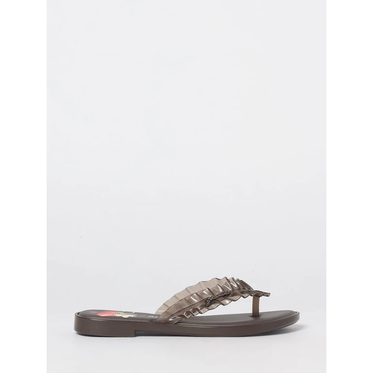 Ruched PVC Thong Sandals with Low Heel (38156BX388)