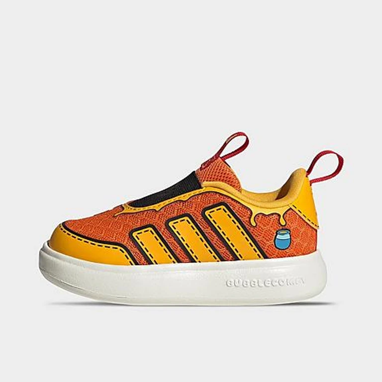 adidas Kids Toddler x Disney Winnie The Pooh Bubblecomic Laceless Casual Shoes in Orange/Crew Yellow/Off White Size: 4.0