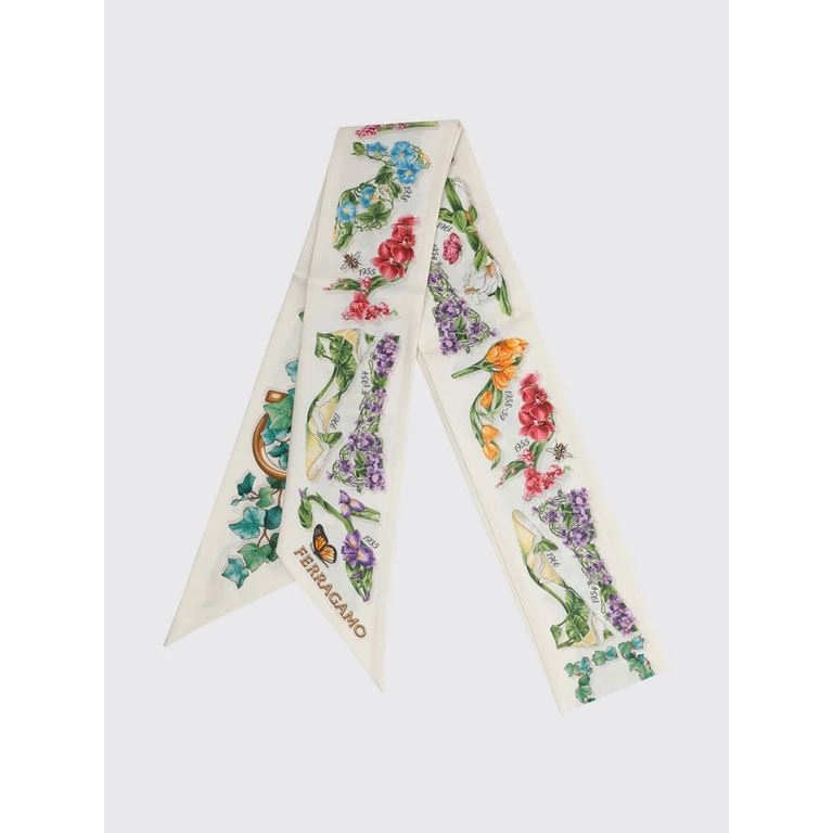Scarf Woman color White (321289795177AVORIO/AZZURRO)