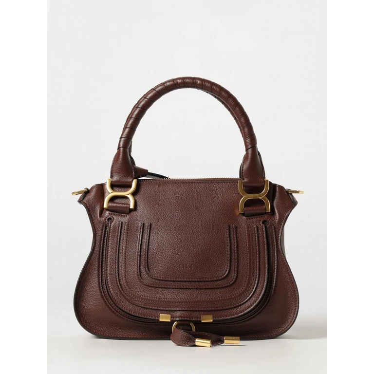 CHLOÉ Bolso de hombro de cuero marrón