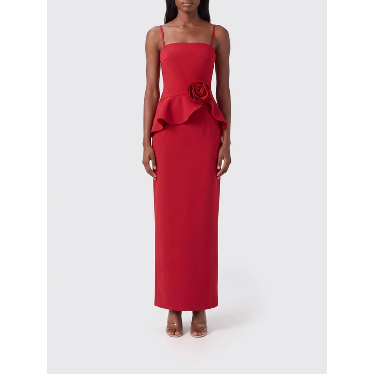 Off-The-Shoulder Crêpe Sheath Gown with Flower Detail (1166492240)