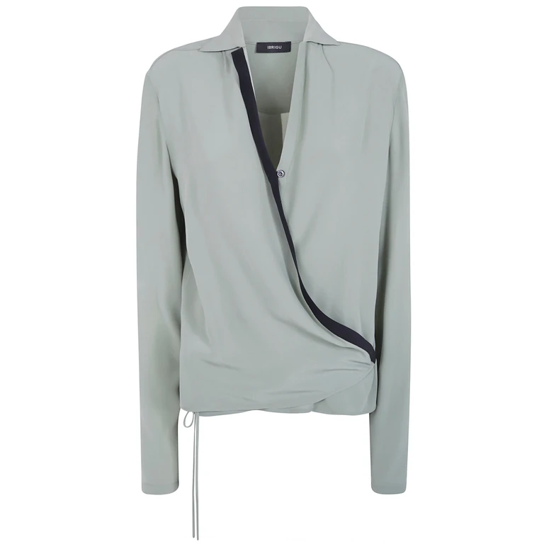 Shirt Asymmetrical Silk "Sage"