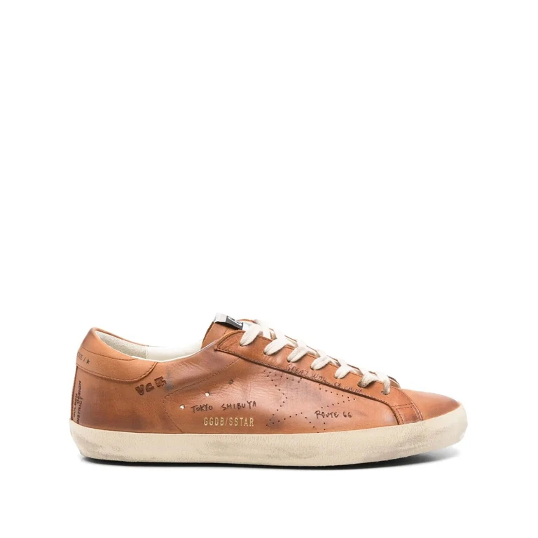 Super Star Leather Upper With Jorney Print Forated Star S