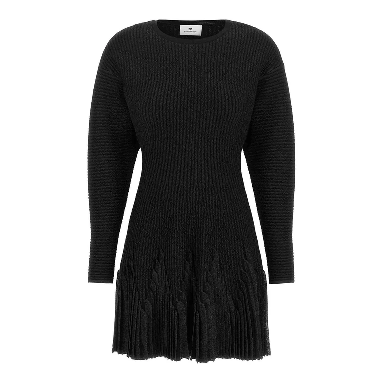Schwarzes Strickkleid