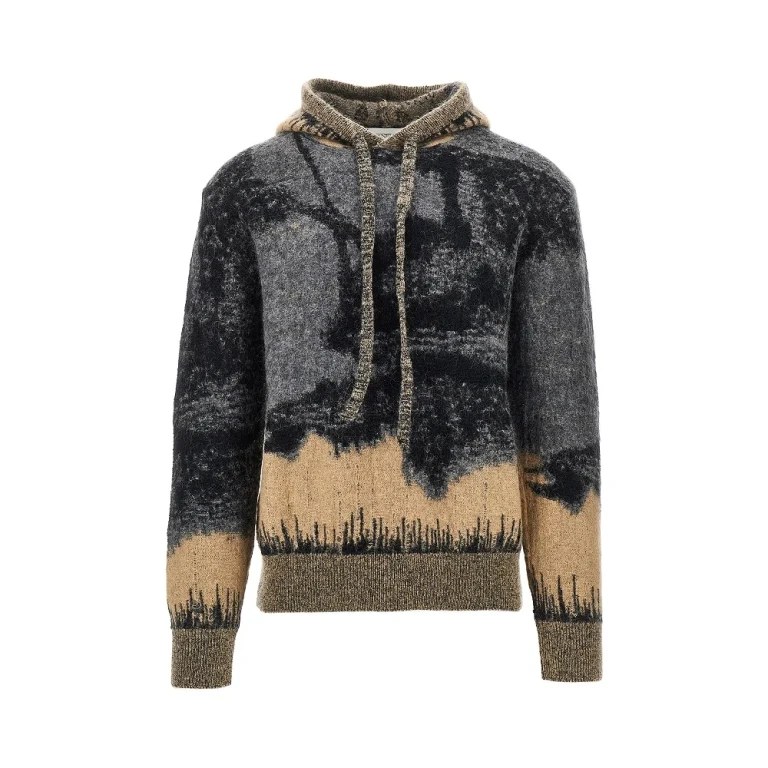 Mohair-blend sweatshirt with jacquard motif Man 46