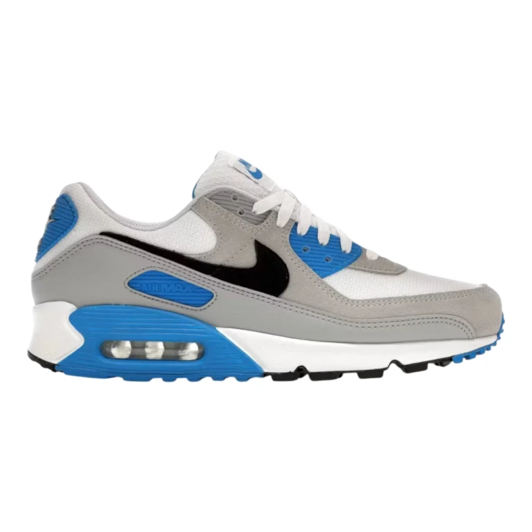 Air Max 90 Men's Sneakers - White & Photo Blue Low-Top