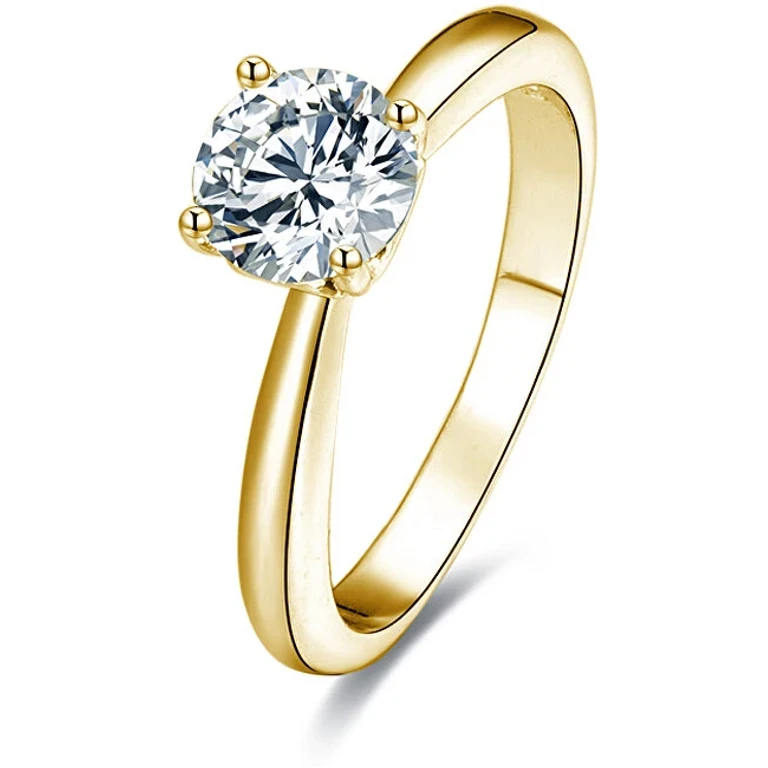 Anello in argento placcato oro con cristalli AGG202 - Circonferenza: 52 mm
