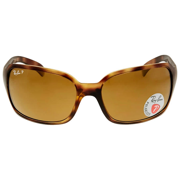 Ray Ban Polarized Brown Classic B-15 Rectangular Ladies Sunglasses RB4068 642/57 60