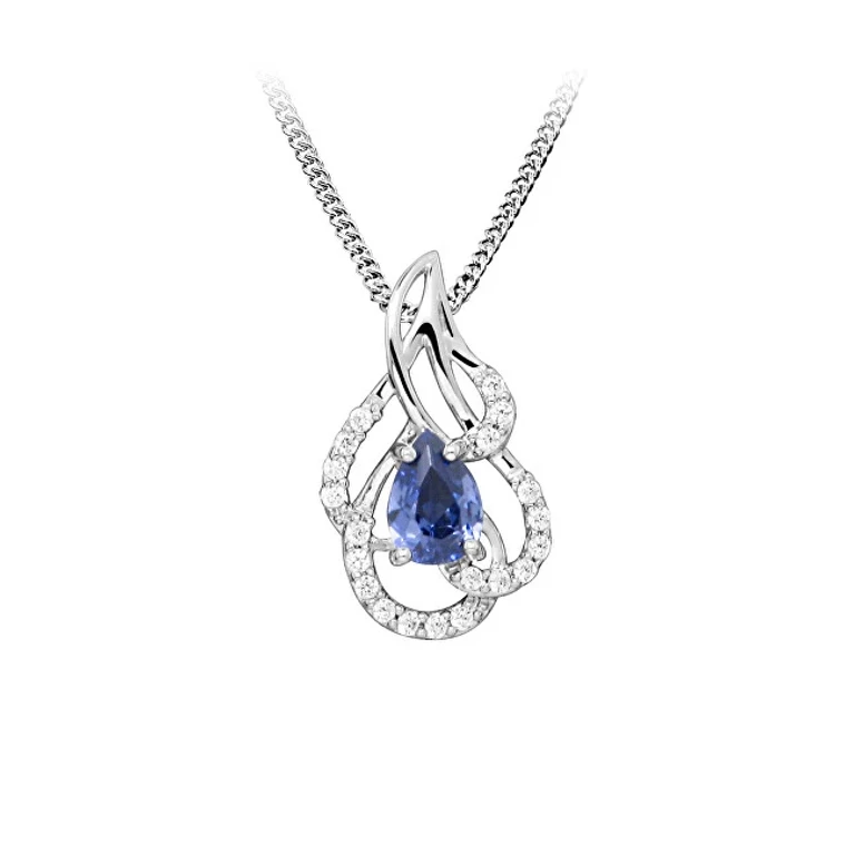 SC469 Synthetic Tanzanite Silver Collana (Chain, Ciondolo)
