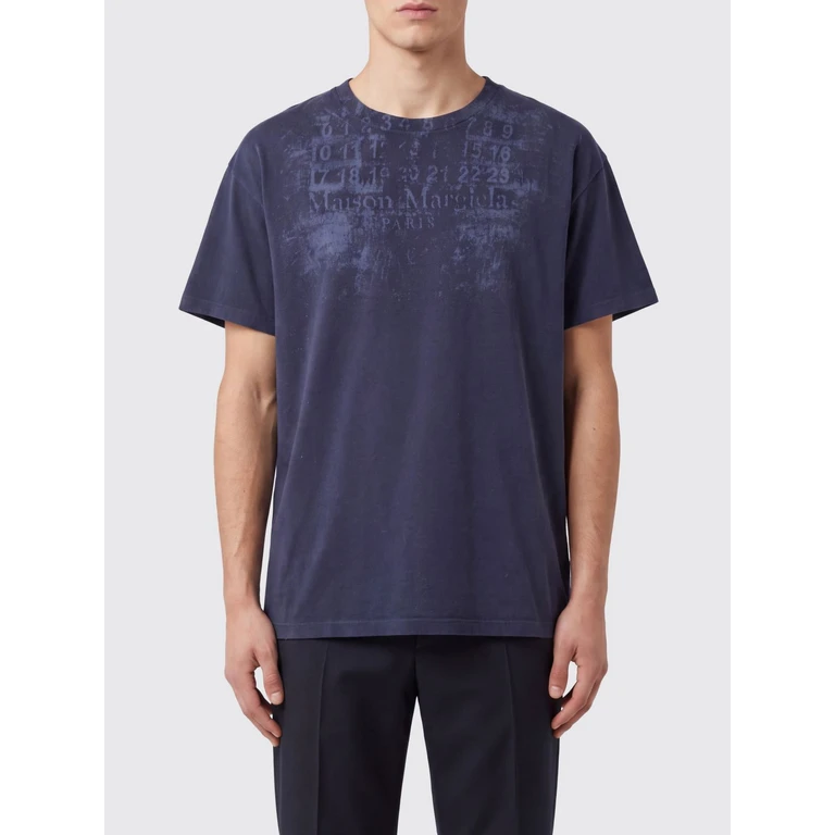 Cotton T-Shirt with Numeric Logo and Dropped Shoulders (S51GC0555S24607855)